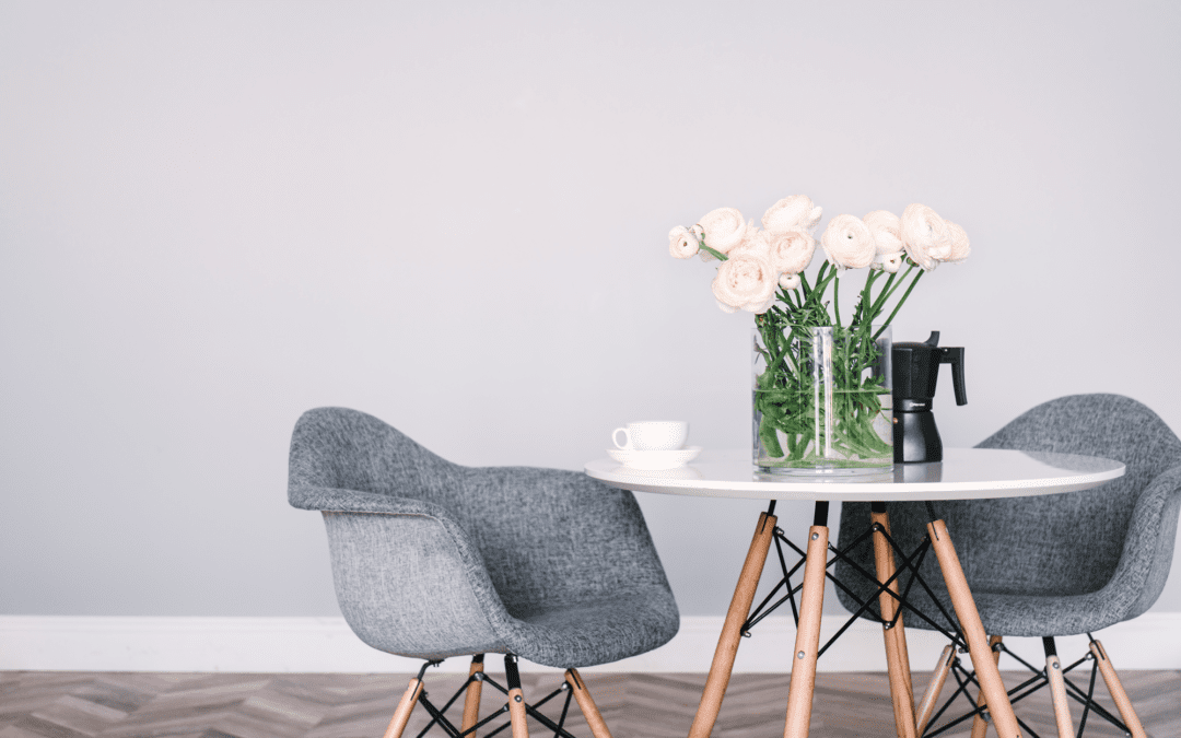 Table and Chairs with Flowers